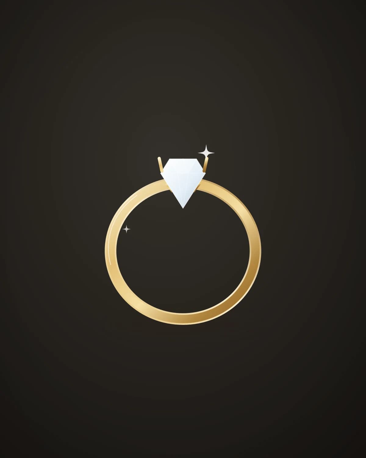 Anel Solitário Diamante Ouro 18k